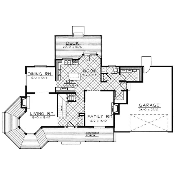 Victorian House Plan First Floor - Gladstone Place Country Home 015D-0062 - Search House Plans and More