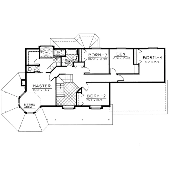 Victorian House Plan Second Floor - Gladstone Place Country Home 015D-0062 - Search House Plans and More