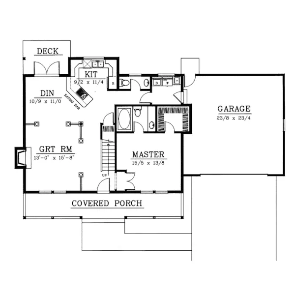 Traditional House Plan First Floor - Cameron Creek Country Home 015D-0063 - Search House Plans and More