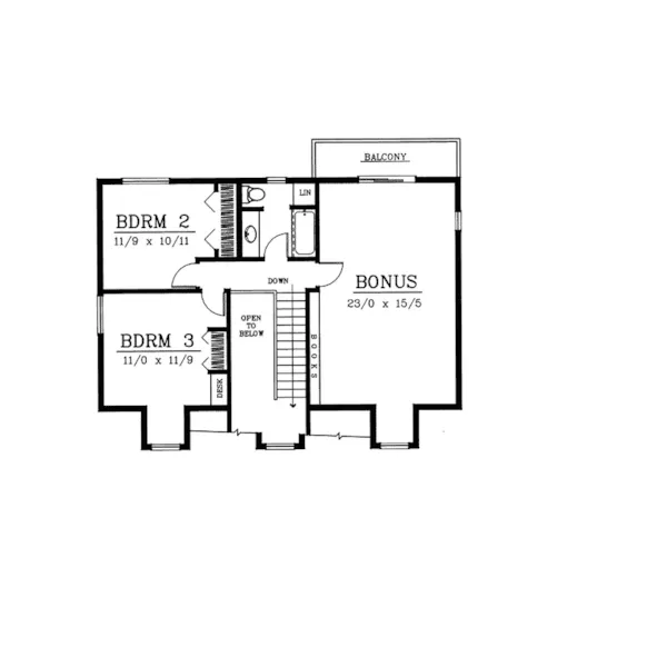 Traditional House Plan Second Floor - Cameron Creek Country Home 015D-0063 - Search House Plans and More