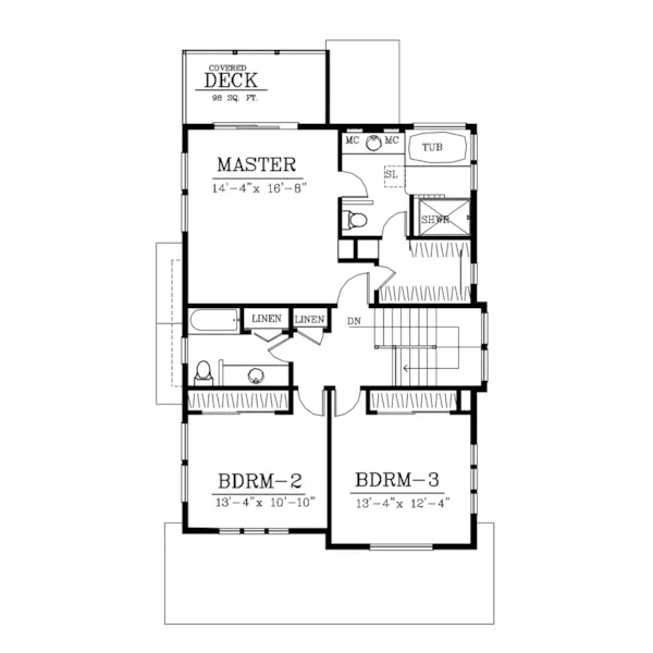 Craftsman House Plan Second Floor - Horton Place Craftsman Home 015D-0069 - Search House Plans and More