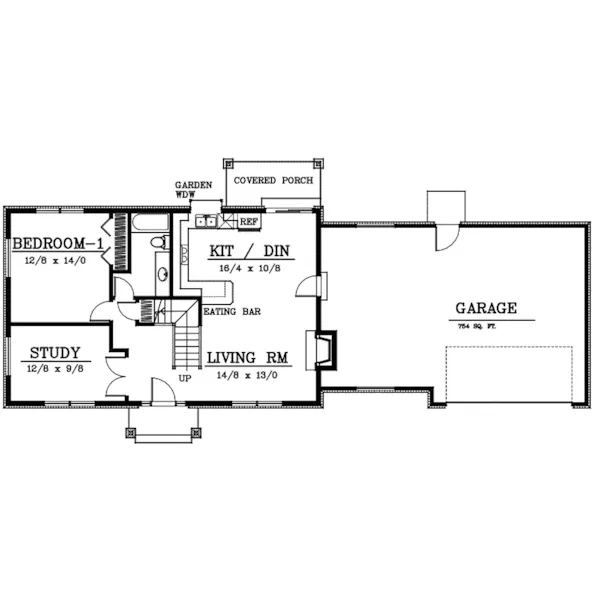 Traditional House Plan First Floor - Glen Cliff Cape Cod Home 015D-0074 - Search House Plans and More