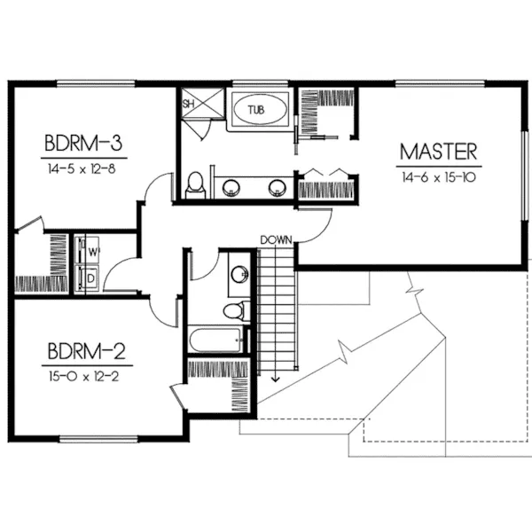 Shingle House Plan Second Floor - Weatherby Pass Traditional Home 015D-0083 - Shop House Plans and More