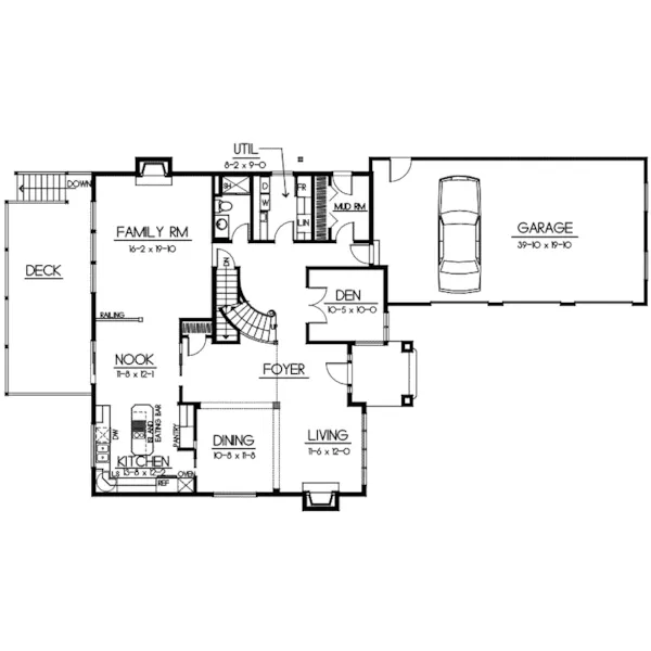 Southwestern House Plan First Floor - Stewartsville Sunbelt Home 015D-0085 - Shop House Plans and More