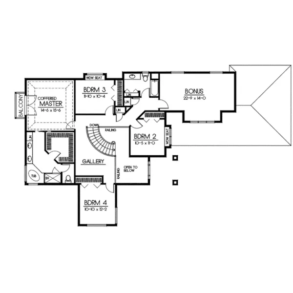 Southwestern House Plan Second Floor - Stewartsville Sunbelt Home 015D-0085 - Shop House Plans and More