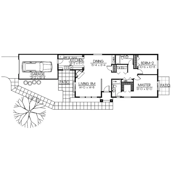 Arts & Crafts House Plan First Floor - Ravenview Ranch Home 015D-0087 - Shop House Plans and More