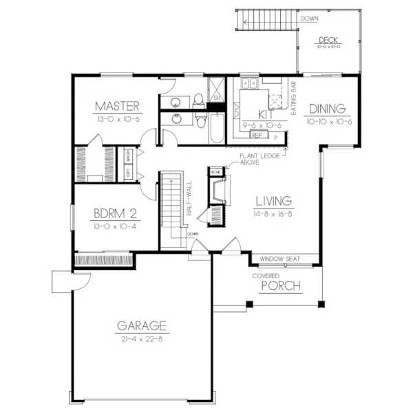 Ranch House Plan First Floor - Hatfield Forest Ranch Home 015D-0091 - Search House Plans and More