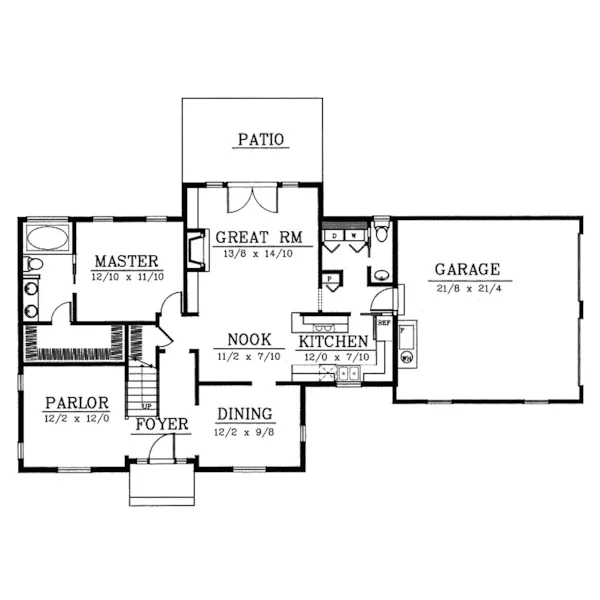 Country House Plan First Floor - Laclede Point Cape Cod Home 015D-0098 - Shop House Plans and More