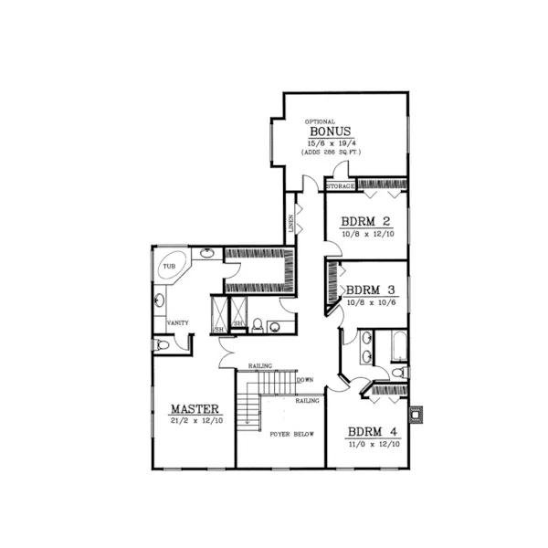 Georgian House Plan Second Floor - Frankfort Mill Georgian Home 015D-0099 - Search House Plans and More