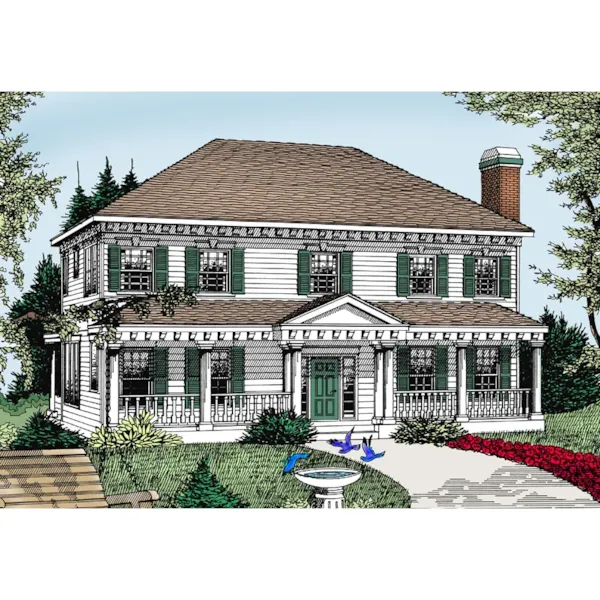 Symmetrical Georgian Style Two-Story Home