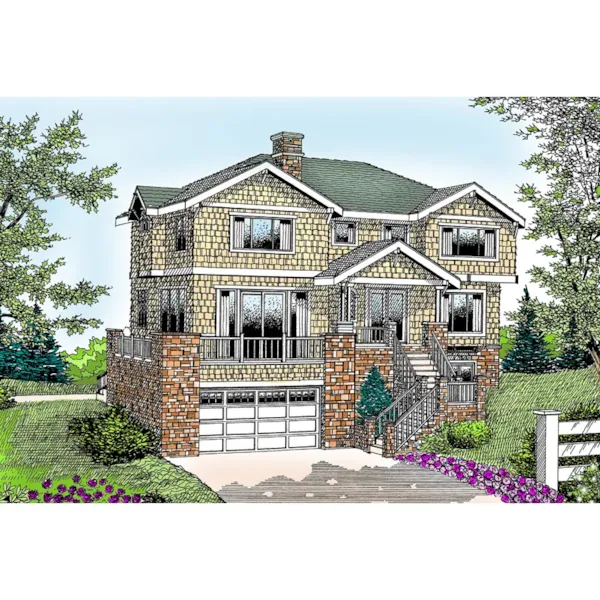 Multi-Level Rustic Shingle Style Home