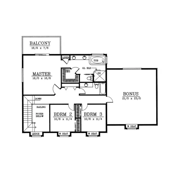 Country House Plan Second Floor - Dalton Farm Country Home 015D-0106 - Search House Plans and More