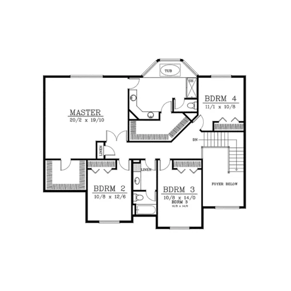 Arts & Crafts House Plan Second Floor - Bigspring Shingle Craftsman Home 015D-0109 - Search House Plans and More