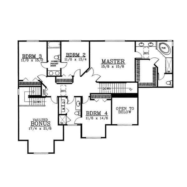 European House Plan Second Floor - Deer Bay Luxury Home 015D-0112 - Search House Plans and More