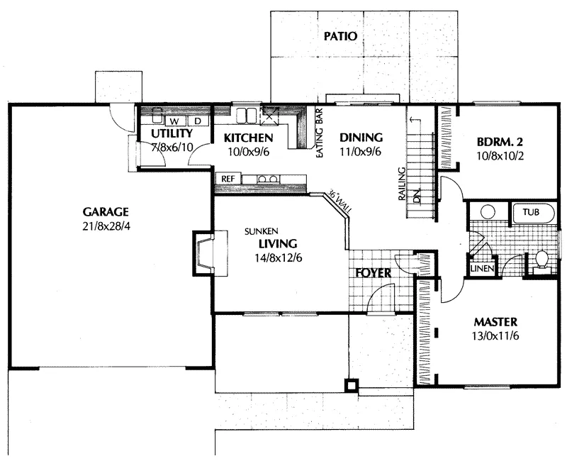 Ranch House Plan First Floor - High Hollow Lane Ranch Home 015D-0118 - Search House Plans and More