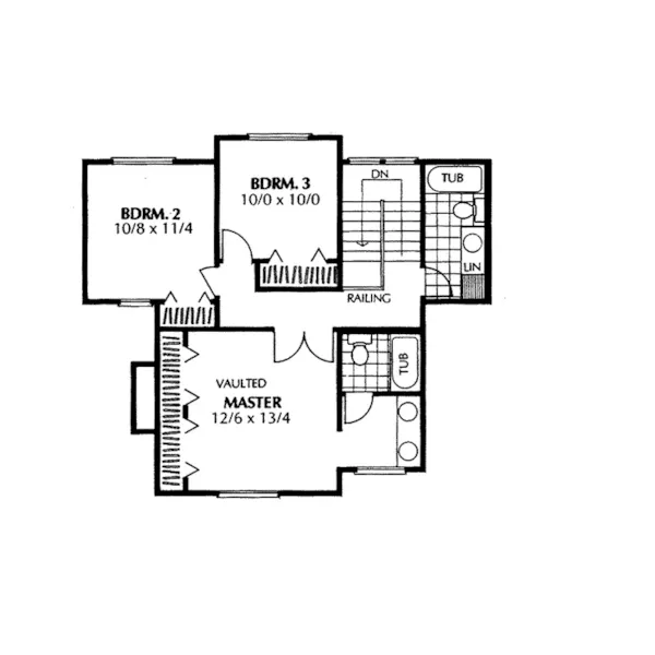 Traditional House Plan Second Floor - Bowen Farm Contemporary Home 015D-0145 - Search House Plans and More