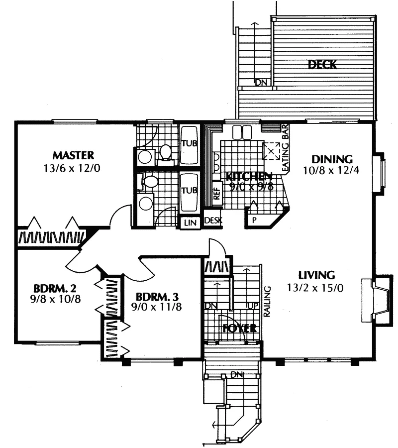 Craftsman House Plan First Floor - Eastport Split-Level Home 015D-0152 - Search House Plans and More