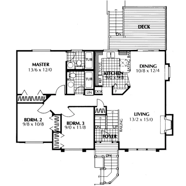 Country House Plan First Floor - Eastport Split-Level Home 015D-0152 - Search House Plans and More