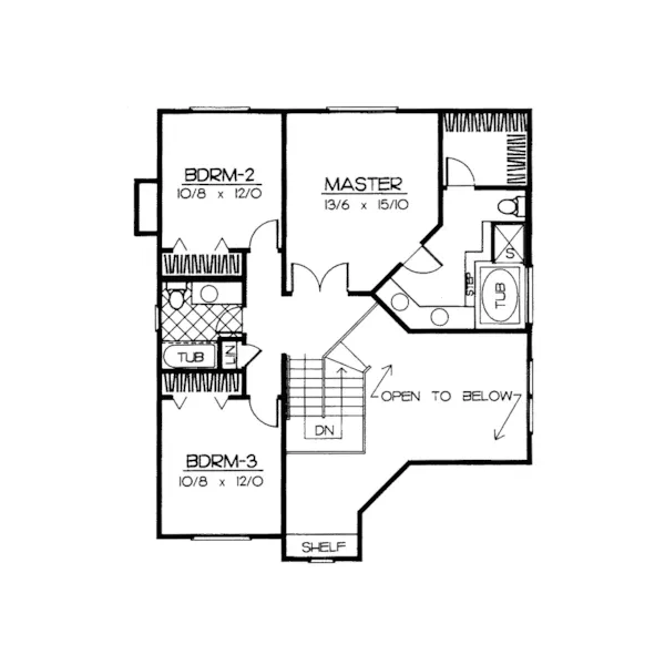 Traditional House Plan Second Floor - Brumley Traditional Home 015D-0159 - Search House Plans and More