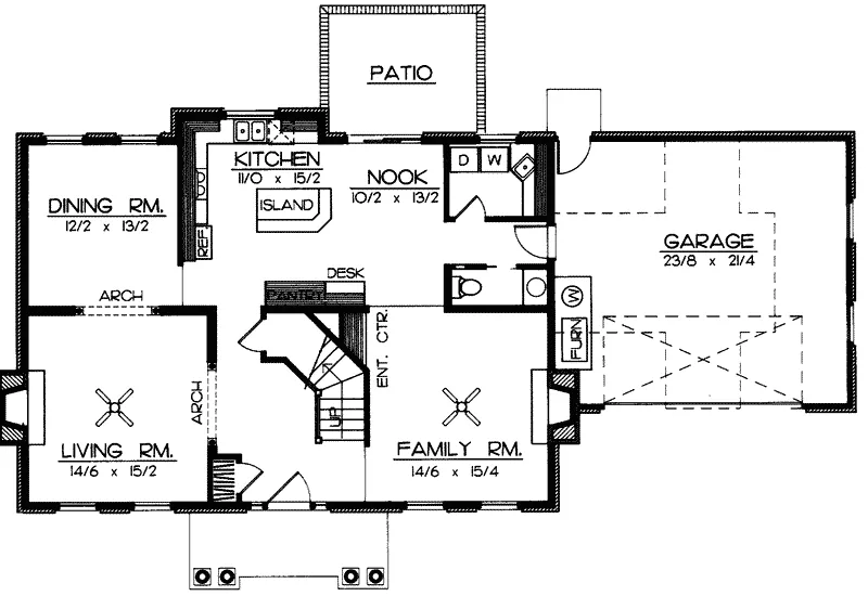 Country House Plan First Floor - Tipton Southern Plantation Home 015D-0160 - Shop House Plans and More
