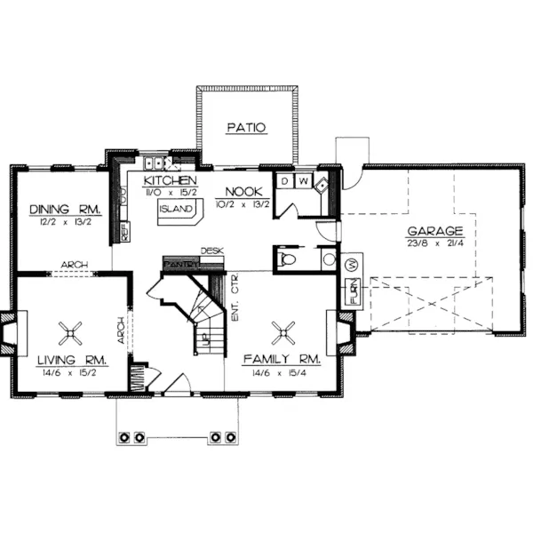 Country House Plan First Floor - Tipton Southern Plantation Home 015D-0160 - Shop House Plans and More