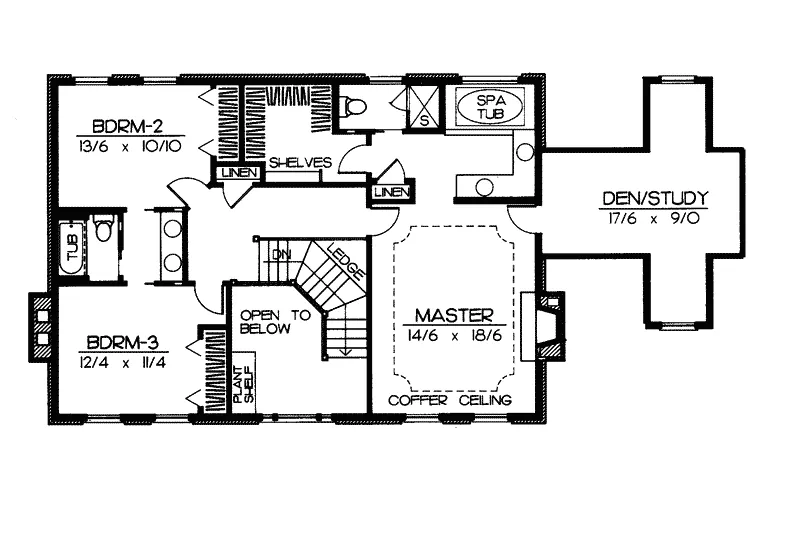 Country House Plan Second Floor - Tipton Southern Plantation Home 015D-0160 - Shop House Plans and More
