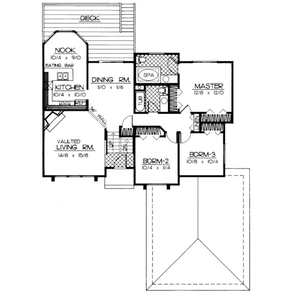 Traditional House Plan First Floor - Stafford Creek Contemporary Home 015D-0163 - Shop House Plans and More