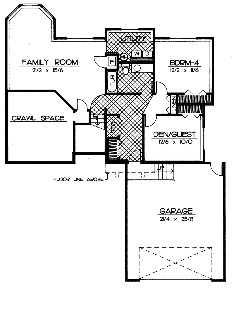 Country House Plan Lower Level Floor - Stafford Creek Contemporary Home 015D-0163 - Shop House Plans and More
