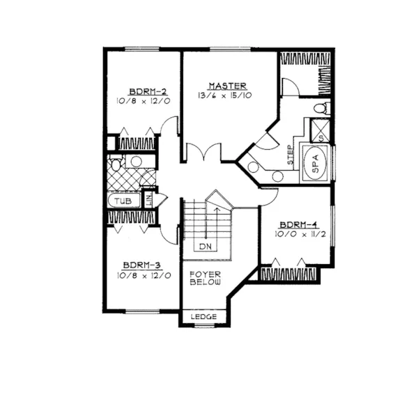 Traditional House Plan Second Floor - Ellington Hollow Modern Home 015D-0165 - Search House Plans and More