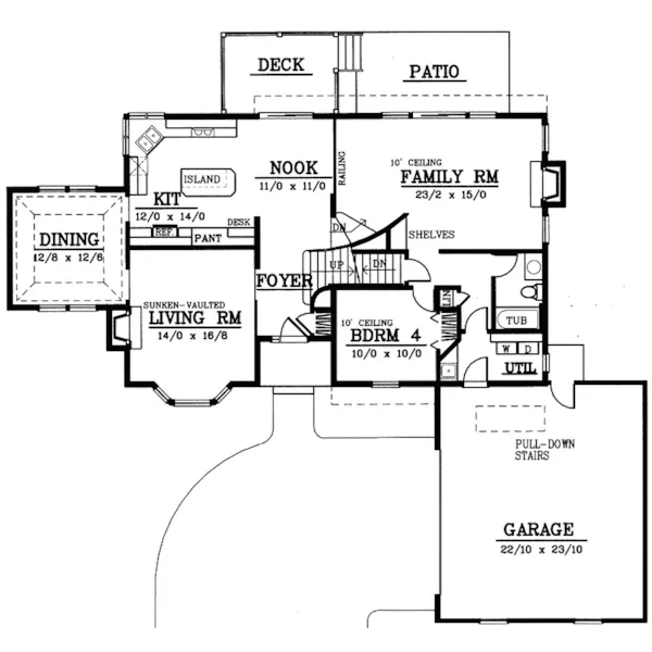 European House Plan First Floor - Acornridge European Home 015D-0169 - Search House Plans and More