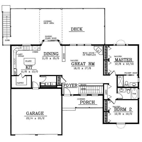 Southern House Plan First Floor - Belton Ranch Home 015D-0172 - Search House Plans and More