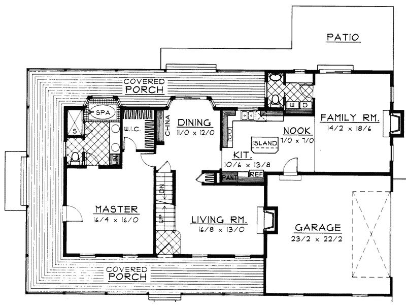 Farmhouse Plan First Floor - Lenexa Country Farmhouse 015D-0174 - Shop House Plans and More