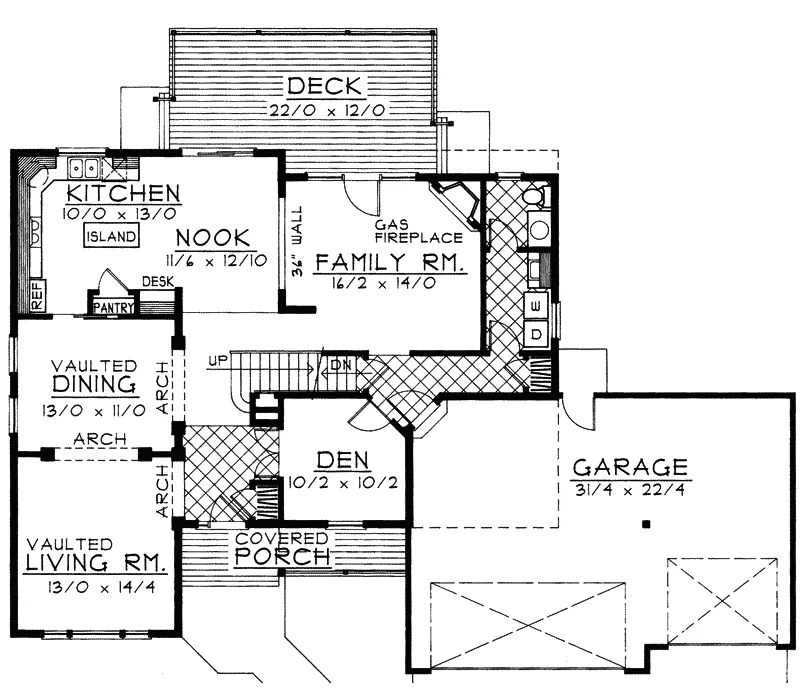 Southern House Plan First Floor - High Gate Country Style Home 015D-0176 - Search House Plans and More