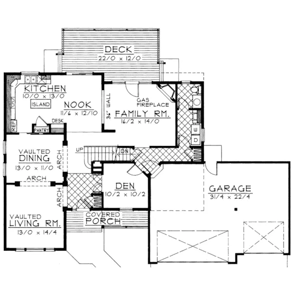 Southern House Plan First Floor - High Gate Country Style Home 015D-0176 - Search House Plans and More