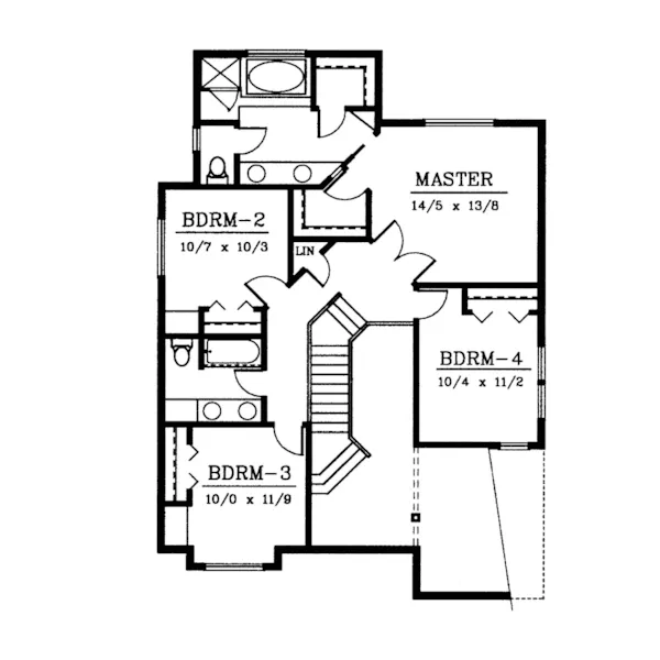 Arts & Crafts House Plan Second Floor - Beaujolais Bungalow Home 015D-0180 - Search House Plans and More