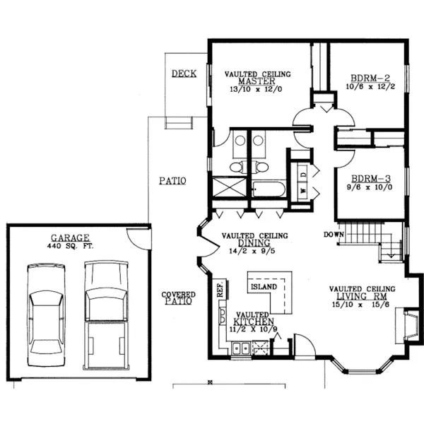 Traditional House Plan First Floor - Norwood Forest Ranch Home 015D-0190 - Shop House Plans and More