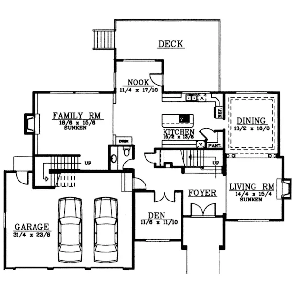 Modern House Plan First Floor - Regina Place Traditional Home 015D-0193 - Shop House Plans and More