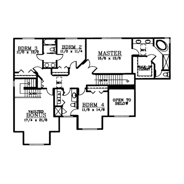 Modern House Plan Second Floor - Regina Place Traditional Home 015D-0193 - Shop House Plans and More