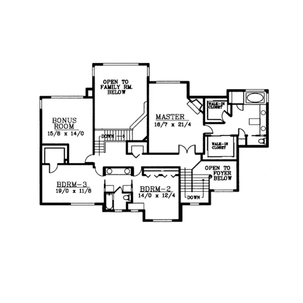 Country French House Plan Second Floor - Gildford Tudor Multi-Level Home 015D-0194 - Search House Plans and More