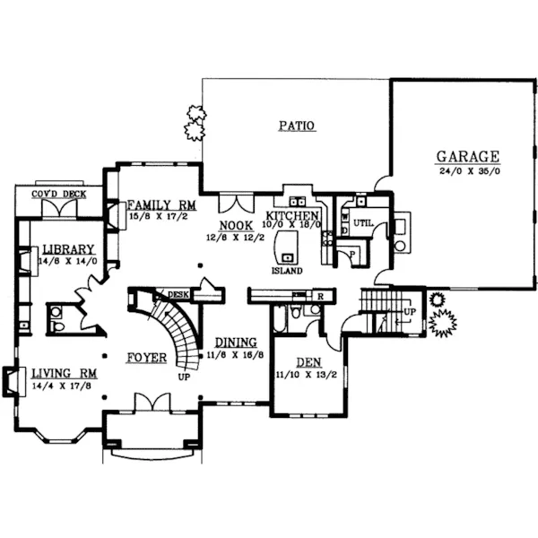 Country House Plan First Floor - Conrad Manor Luxury Home 015D-0196 - Search House Plans and More