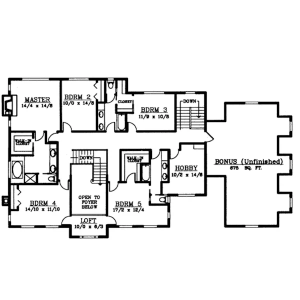 Plantation House Plan Second Floor - Rexford Colonial Home 015D-0197 - Shop House Plans and More