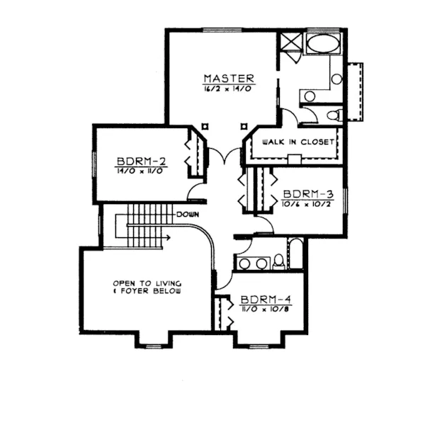 Traditional House Plan Second Floor - Glentana Country Home 015D-0200 - Search House Plans and More