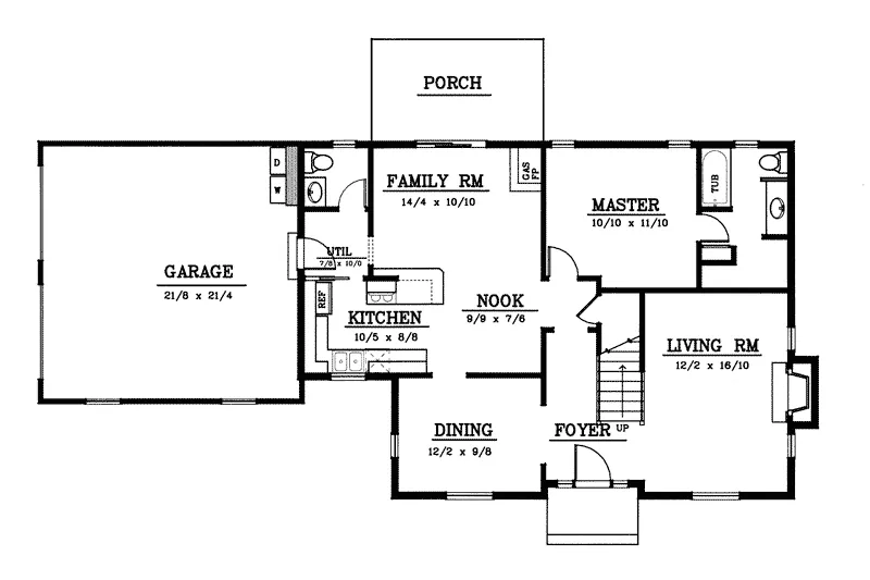 Vacation House Plan First Floor - Carolyn Jean Country Home 015D-0203 - Search House Plans and More