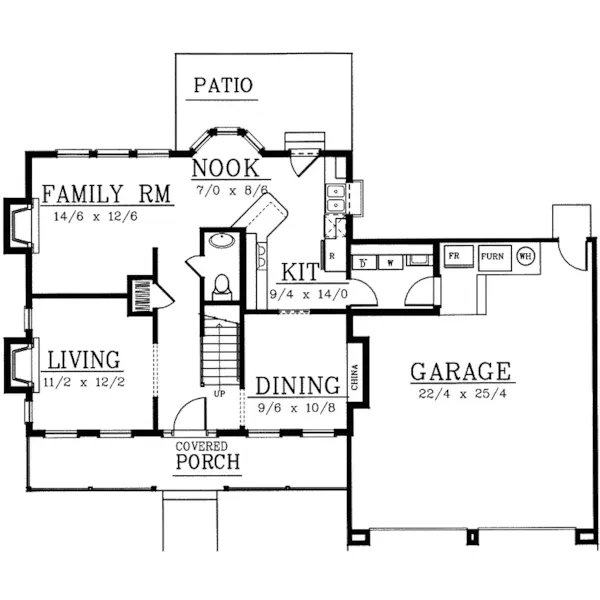 Traditional House Plan First Floor - Fallon Colonial Home 015D-0204 - Search House Plans and More