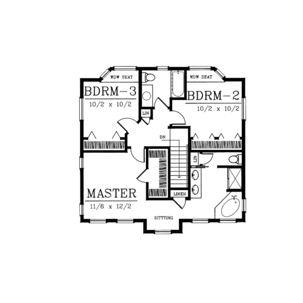 Traditional House Plan Second Floor - Fallon Colonial Home 015D-0204 - Search House Plans and More