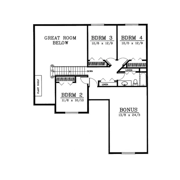 Country House Plan Second Floor - Jordan Hollow Southern Home 015D-0205 - Search House Plans and More