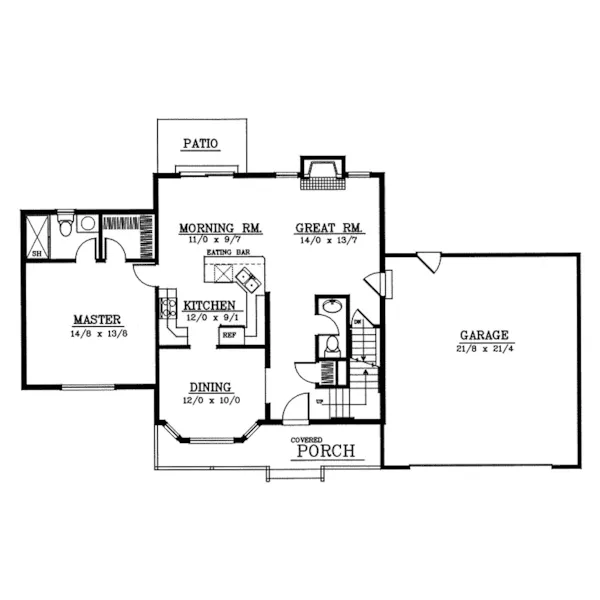 Farmhouse Plan First Floor - Forestgrove Farmhouse 015D-0206 - Search House Plans and More