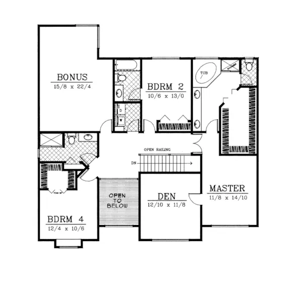 Luxury House Plan Second Floor - Christina Craftsman Style Home 015D-0207 - Search House Plans and More