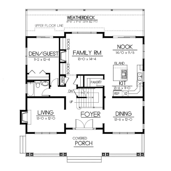 Craftsman House Plan First Floor - Carters Hill Craftsman Home 015D-0208 - Search House Plans and More