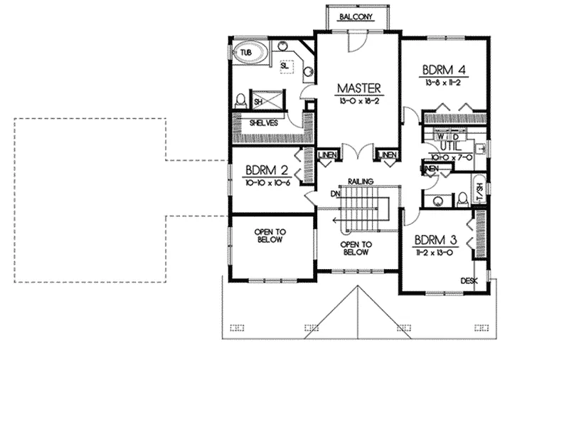 Craftsman House Plan Second Floor - Corvallis Craftsman Home 015D-0209 - Search House Plans and More